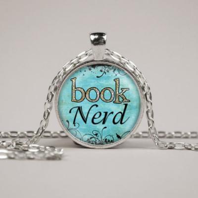 Book Nerd Necklace or Keyring Glass Art Print Jewelry Charm Gifts for Her
